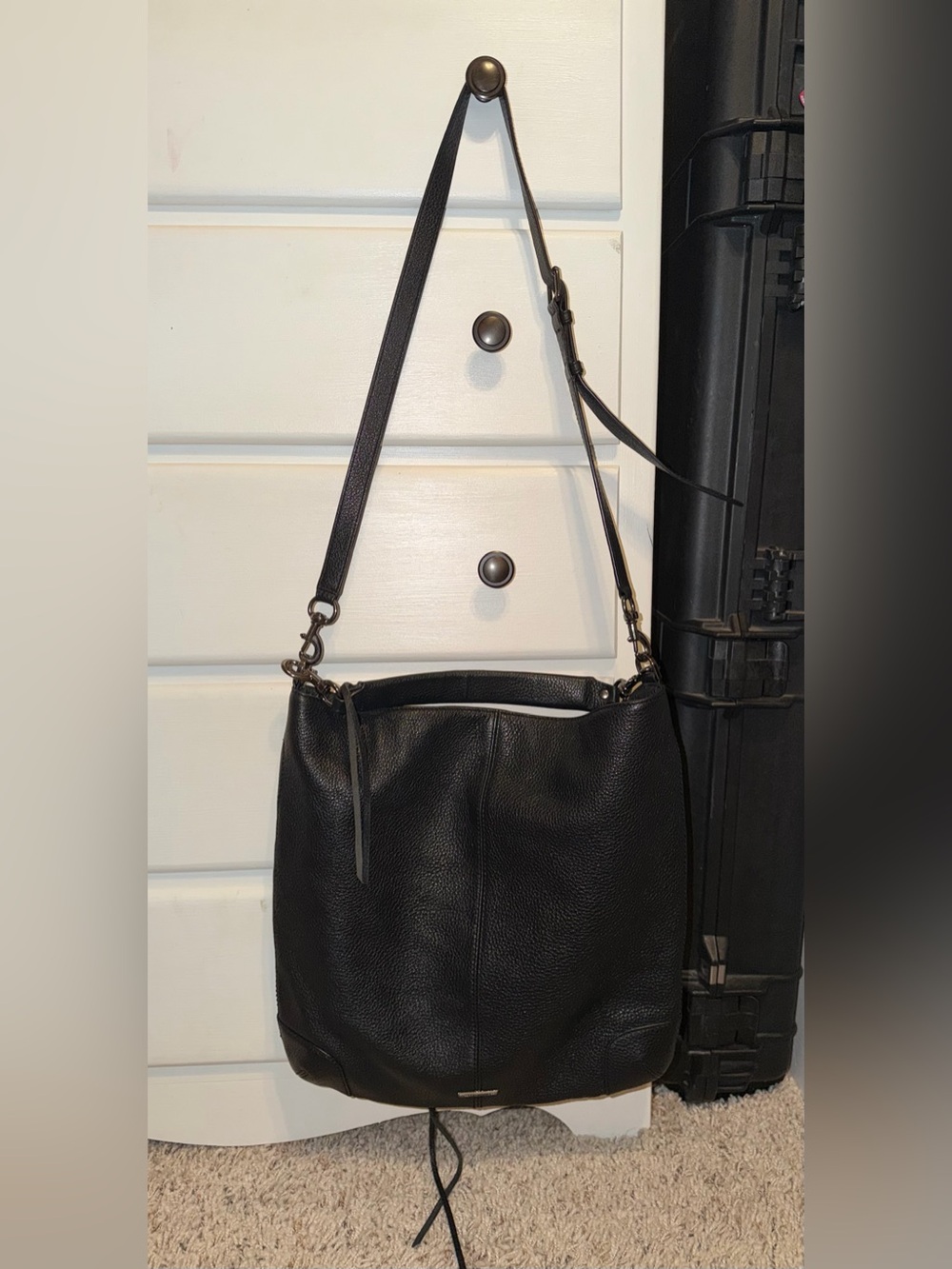 Black Leather Shoulder Bag - hobo Rebecca Minkoff